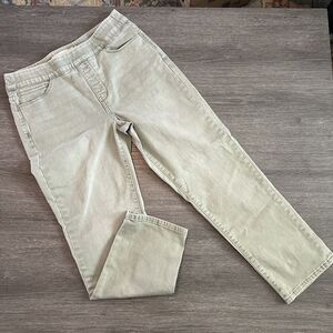 Soft Surroundings Women's Size Small Jeans Pants Olive Green Slip On‎ Stretchy